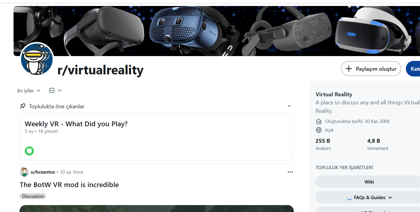 Reddit VR Community (r/virtualreality)
